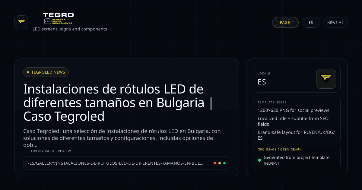 Instalaciones de rótulos LED de diferentes tamaños en Bulgaria | Caso Tegroled (ES)